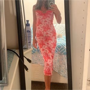 Floral dress with lace detail